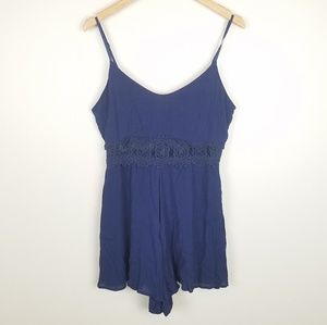 Altar'd State Navy Blue Lace Romper size Medium